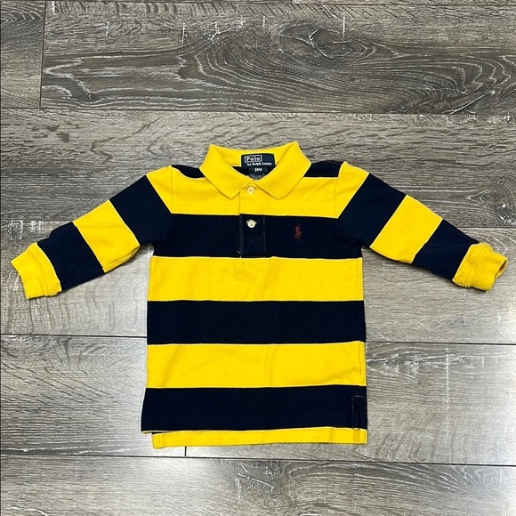 Polo Ralph Lauren Other - Polo by Ralph Lauren Yellow and Navy Striped Polo size 24 months